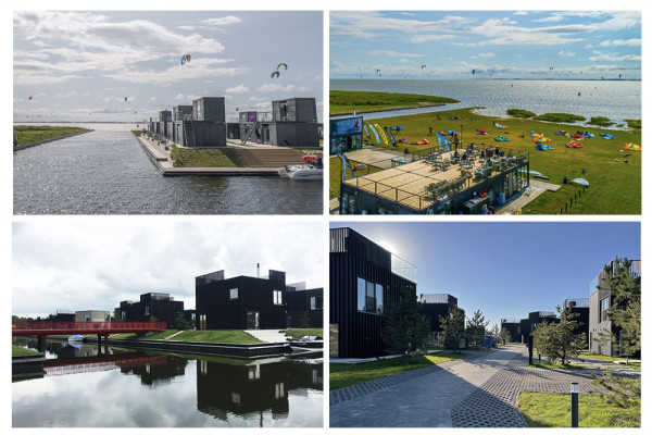 Kitesurfing center made from cargo cotainers and Canal overview, © DO ARCHTECTS, Photographer: DO ARCHTECTS
