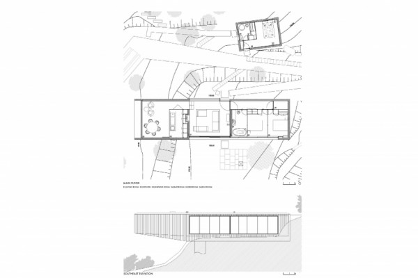 Gerês House_plan and elevation, © CORREIA/RAGAZZI ARQUITECTOS, Photographer: CORREIA/RAGAZZI ARQUITECTOS