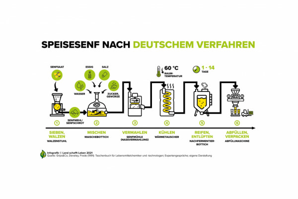 Infografik Speisesenfherstellung (c) Land schafft Leben 2021.jpg, © Land schafft Leben 2021, Photographer: Land schafft Leben 2021