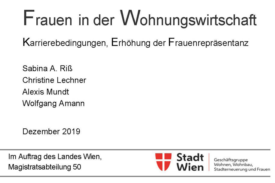 Cover Studie, © IIBW, Photographer: IIBW