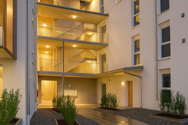 iR Architektur Irmi Reiter Architekt Osttirol Wohnbau Innenhof, Picturerights © iR Architektur