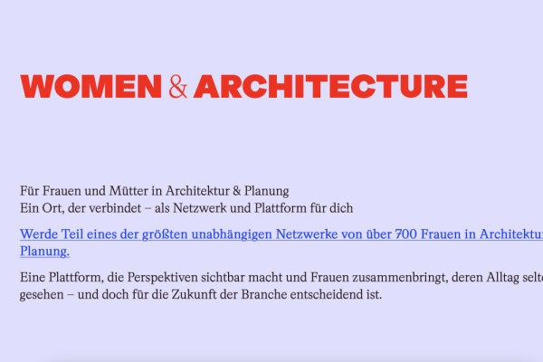WOMEN&ARCHITECTURE, Picturerights © Isabel Zintl