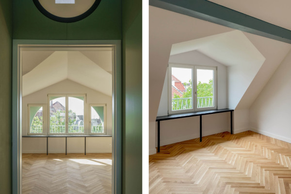 Interior view of the dormers, Picturerights © Sebastian Schels left; Nils Oehler right Interior view of the dormers, Picturerights © Sebastian Schels left; Nils Oehler right