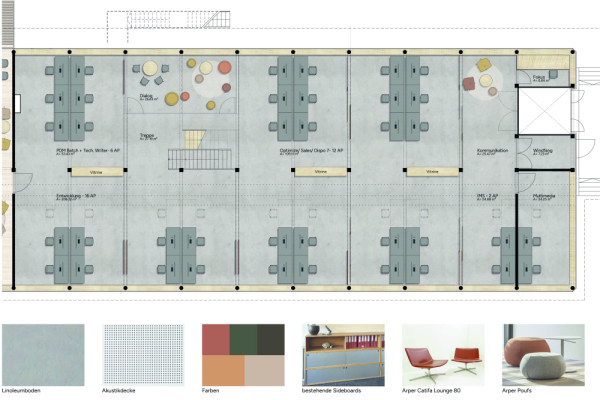 Floor plan open office, Picturerights © Kaufmann Simoncini Architekten Floor plan open office, Picturerights © Kaufmann Simoncini Architekten