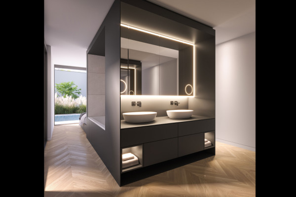 Master Bathroom, Picturerights © roh Architekten ZT GmbH | Picture © JAMJAM – C. Schön GmbH Master Bathroom, Picturerights © roh Architekten ZT GmbH | Picture © JAMJAM – C. Schön GmbH